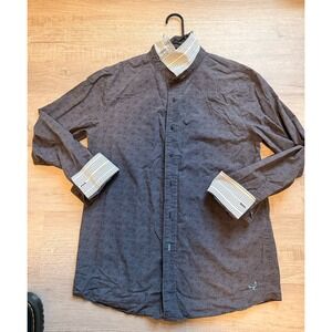 Men's FOSSIL western style Shirt navy‎ slate blue medium